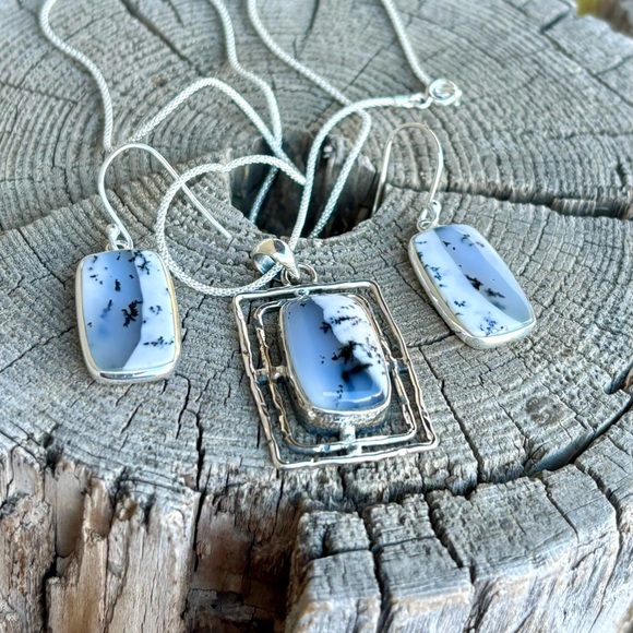 Robin's Nest Jewels Jewelry - SET! Merlinite Dendritic Opal Necklace & Earrings
